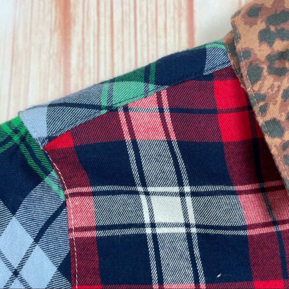 Aerie Mixed Pattern Flannel Button Up Blouse (M) - image 3